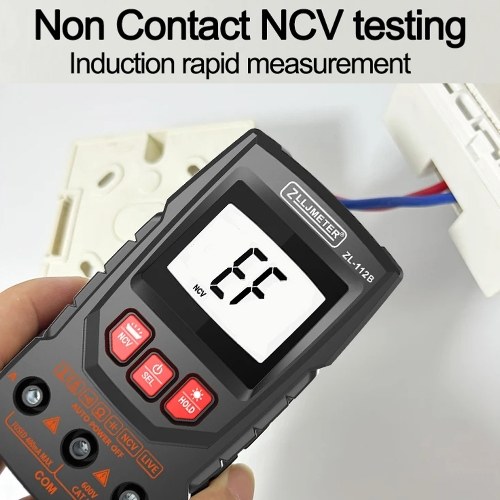 

Professional Digital Multimeter Color Display Handheld Multimeter NCV Tester Professional Voltage Current Capacitance Resistance Diode Measurement Meter with Flashlight Automatic Shutdown Function