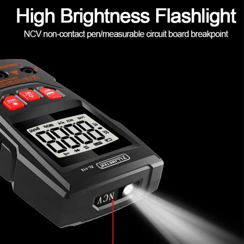 Professional Digital Multimeter Color Display Handheld Multimeter NCV  Tester Professional Voltage Current Capacitance Resistance Diode Measurement Meter with Flashlight Automatic Shutdown Function 
