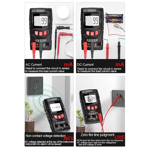 Professional Digital Multimeter Color Display Handheld Multimeter NCV  Tester Professional Voltage Current Capacitance Resistance Diode Measurement Meter with Flashlight Automatic Shutdown Function 