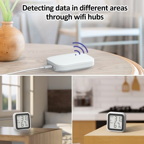 Mini Smart Home Hub WiFi Gateway for Smart Thermometer Realize Remote Control Connects to the HOMGAR APP Need 2.4GHz WiFi 