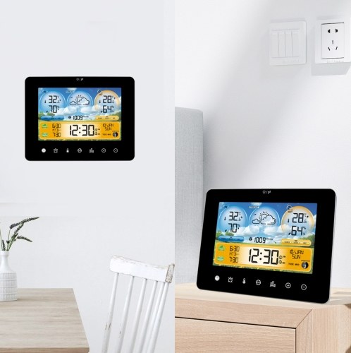 Weather Station Indoor Outdoor Thermometer with Remote Sensors and Touch Color Screen Weather Thermometer Forecast Station with Sunrise Sunset Time and Tide Level 