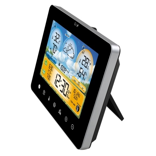 Weather Station Indoor Outdoor Thermometer with Remote Sensors and Touch Color Screen Weather Thermometer Forecast Station with Sunrise Sunset Time and Tide Level 