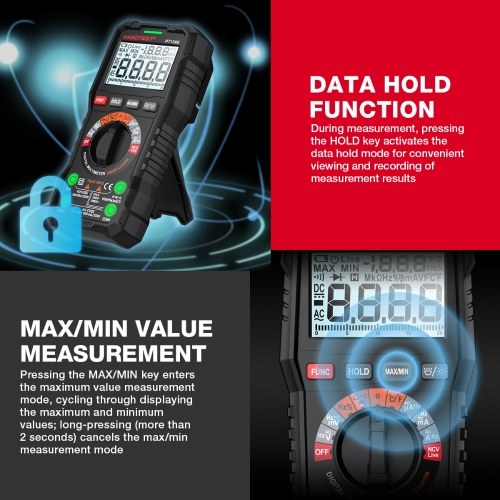 HABOTEST HT136E Digital Multimeter 20000 Counts Voltage Current Detector with Capacitance Resistance Frequency Temp Test 