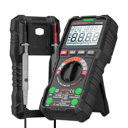 HABOTEST HT136E Digital Multimeter 20000 Counts Voltage Current Detector with Capacitance Resistance Frequency Temp Test 