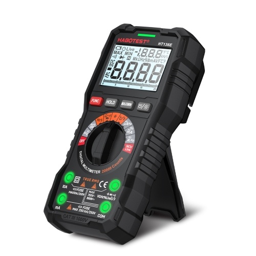HABOTEST HT136E Digital Multimeter 20000 Counts Voltage Current Detector with Capacitance Resistance Frequency Temp Test 