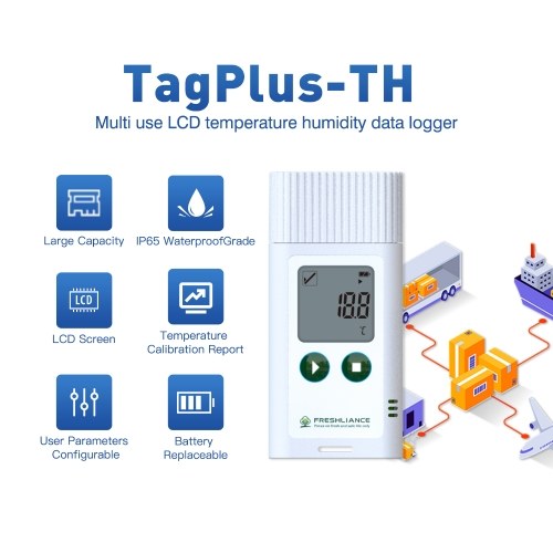 USB Temperature Recorder Fruit Cold Storage Coldchain Transportation Temperature Logger Large Capacity Data Storage with PC Data Export PDF/CSV Reports Automatic Generating Function 