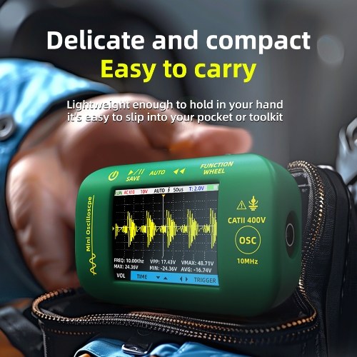Osciloscópio digital TFT de 2,8 polegadas Medidor de osciloscópio portátil Largura de banda de 10 MHz 48MSa / S Taxa de amostragem de dados com função de armazenamento de dados para testes DIY e eletrônicos
