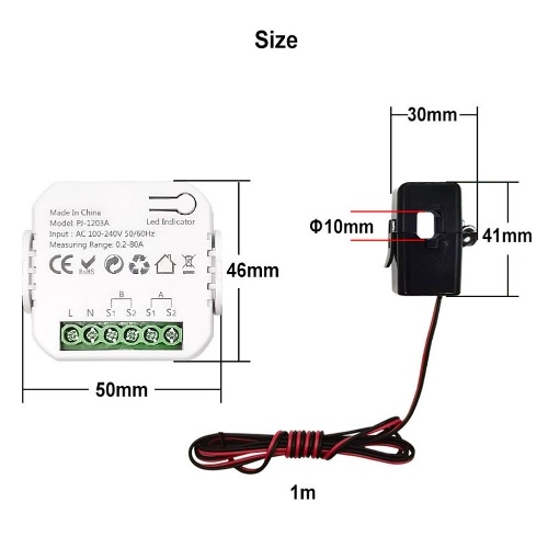 Tuya ZigBee Energy Switch Multifunction Power Voltage Current Meter Mobilephone APP Real-time Power Statistics Daily Monthly Total Power Consumption Querying with Power Setting Function 