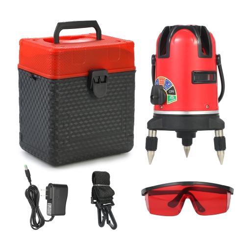 

2 Lines Professional Automatic Laser Level 360 Degree Rotary Horizontal and Vertical Cross Line Leveling Laser Level Kit with Prot
