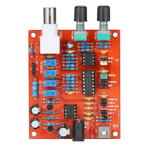

High Precision FG8038 (ICL8038) Функция Генератор сигналов DIY Kit Квадратный / Треугольный / Синусоидальный выход 3Гц-300 кГц Регулируемая амплитуда амплитуды