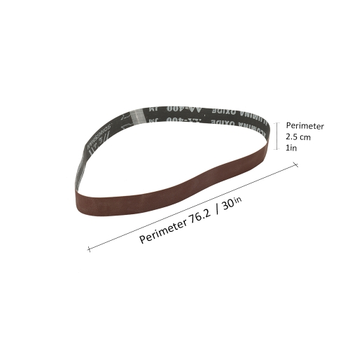 

10-Pack 400 Grit 1 Inch Wide 30 Inch Long Red Stiff Abrasive Cloth Sanding Belt