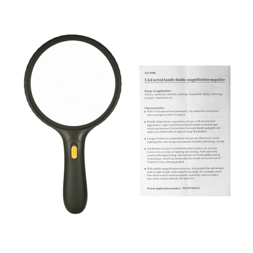 

LED Lighted Magnifier Practical Handheld Magnifying Tool with 1.8X Large Lens