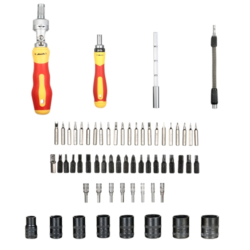 

62pcs Multi-functional Screwdrivers Sockets Set with Hex Torx Slotted Phillips Bits Electrical Work Repair Tools Kit