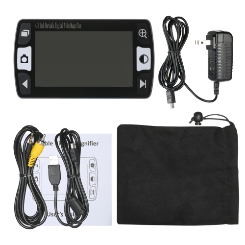 

4.3-inch 6x-16x Mobile Portable Digital Magnifier Handheld Electronic Reading Aid Support AV Output to TV with 12 Kinds of Color Modes TV-out Rechargeable Battery Powered Freeze and Defreeze Function