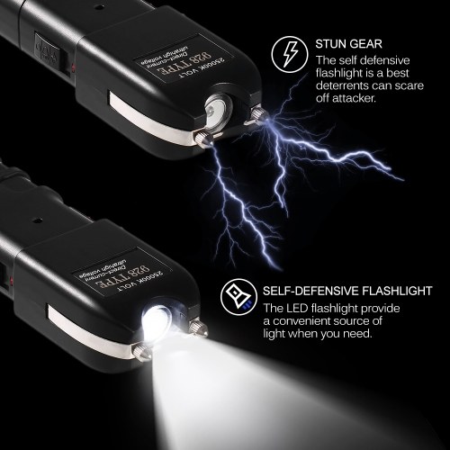 

Rechargeable LED Flashlight Heavy Duty Stun Gear Self Defensive Flashlight