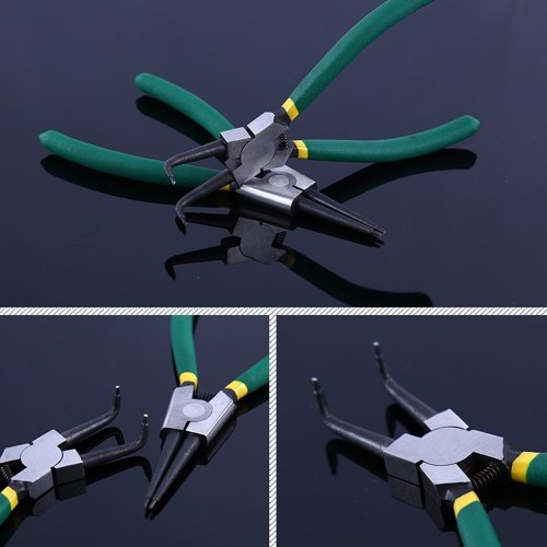 

7 inch Circlip Plier Snap Ring Plier Internal External Bent Nose Straight Tip Handle Stick