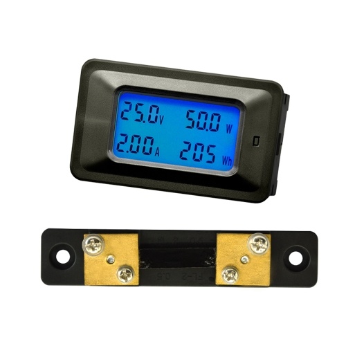 PC05-50A LCD DC 8-100V Tester misuratore di energia corrente 50A 4 IN1 Voltmetro digitale Amperometro