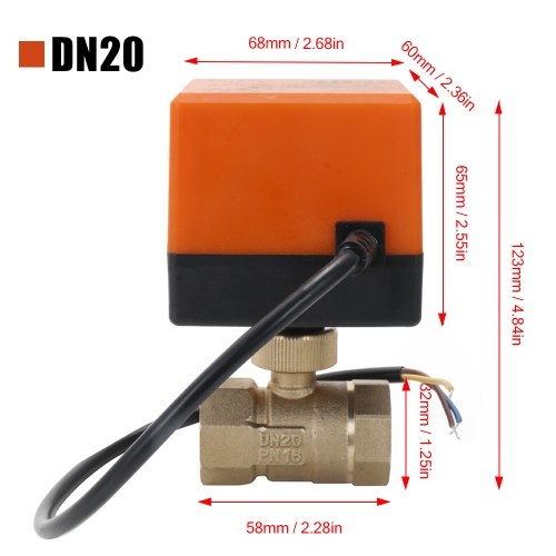 

Motorized Ball Valve DC12V 2 Way 3-Wire Brass Electric Actuator Thread Air-conditioning Water System Controller