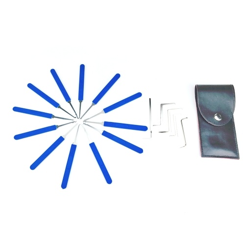 Strong Pick and Hook Set Stainless Steel Lock Set 17Pcs Blue with Bag