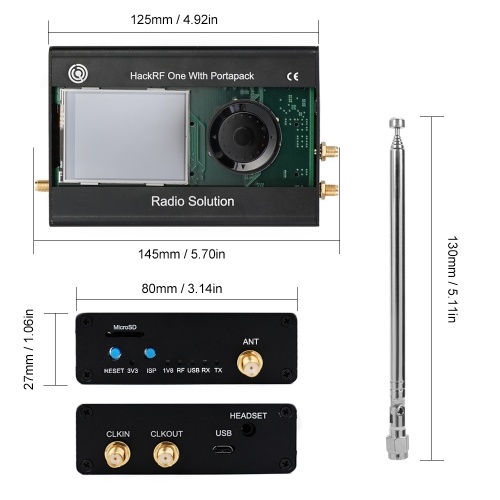

Latest Version Portapack with 0.5ppm TCXO GPS Clock for HackRF One SDR Software Defined Radio
