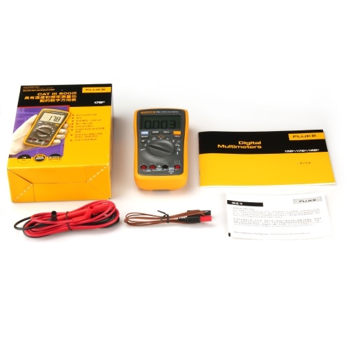 

FLUKE F17B+ 4000 Counts Multimeter Portable Digital Multimeter Handheld Voltmeter Ammeter Voltage Meter Universal Meter Measuring AC/DC Voltage Resistance Capacitance Continuity Diode Temperature Frequency Duty Cycle