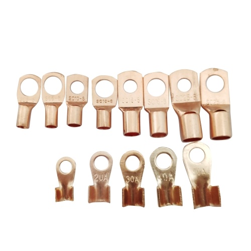 

130Pcs/Box Copper Cable Lugs Heavy Duty Wire Lugs Terminal Connectors Assortment Kit