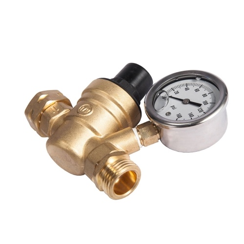 

Brass Water Pressure Reducing Valve With Pressure Guage Adjustable For Hydraulic Instability Water Purifier