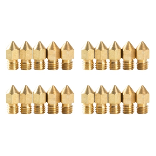 Creality 3D 20PCS Ugelli MK8 0.4mm Stampante 3D Ugello CR-10 Accessori per stampante 3D Ugello estrusore 3D in ottone