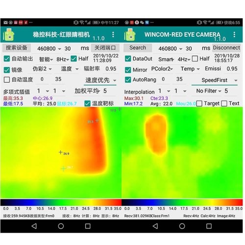 

Infrared Imager IFD-x Red Eye Camera MLX90640 512*384 Resolution Thermal Imager