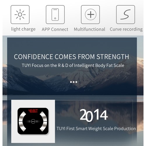 

APP BT Body Intelligent Fat Scales Solar-Power Weight Scale High Precision Gift for Family Body Health Care