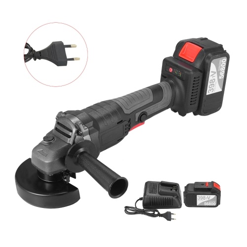 18V Brushless Angle Grinder Tool 100mm Variable Speed 4.0Ah Lithium-Ion Electric Cordless Grinding Machine Metal Cutter with Side Handle One Battery EU Plug
