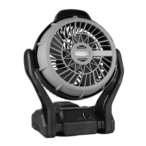 Camping LED Fan with Light 4000mAh Rechargeable Battery Powered Outdoor Tent Fan Infinitely Adjustable Speed 120° Head Rotation Desk Fan for Camping Fishing Power Outage Hurricane Worksite 
