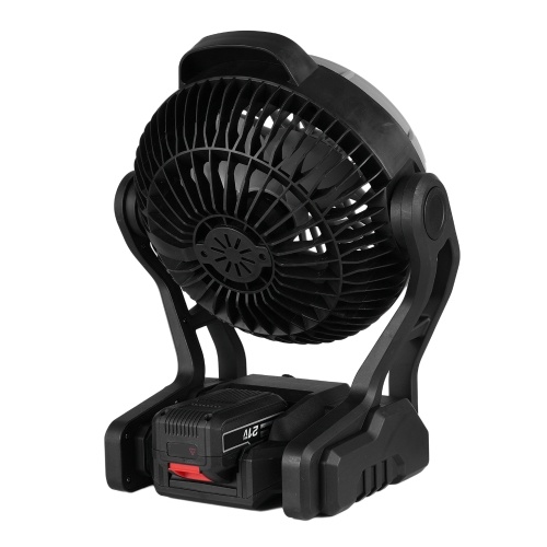 Camping LED Fan with Light 4000mAh Rechargeable Battery Powered Outdoor Tent Fan Infinitely Adjustable Speed 120° Head Rotation Desk Fan for Camping Fishing Power Outage Hurricane Worksite 