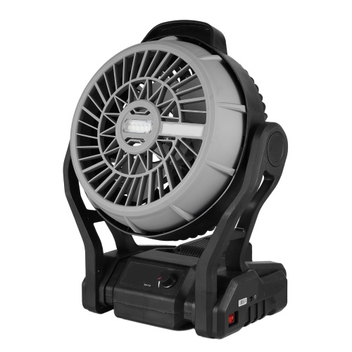 Camping LED Fan with Light 4000mAh Rechargeable Battery Powered Outdoor Tent Fan Infinitely Adjustable Speed 120° Head Rotation Desk Fan for Camping Fishing Power Outage Hurricane Worksite 