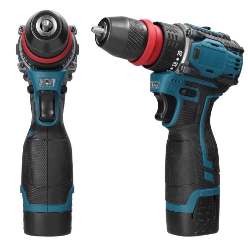 18V 2in1 Lithium Drill Electric Screwdriver Multi-function Power Tool 45Nm Torque Brushless Motor Practical Screw Driver for Home Appliances Furniture Installation Automotive Electronics Repairing 