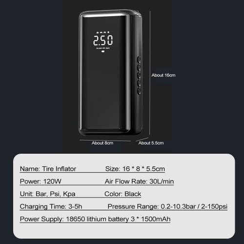 Tire Inflator Portable Air Compressor 150PSI 4500mAh Air Pump for Car Tires with LED Light Tire Pressure Gauge for Car Bike Motorcycle Tires Balls 