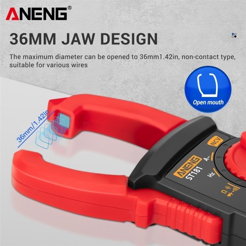 ANENG ST181 4000 Counts Digital AC Current Clamp Meter 400A Automatic Range Multimeter with Backlight Voltage Meter Clamp Gauge NCV Test Clamp Ammeter Universal Meter Tester Measuring Capacitance/ Diode / AC Current / AC/DC Voltage / Resistance / Frequenc 