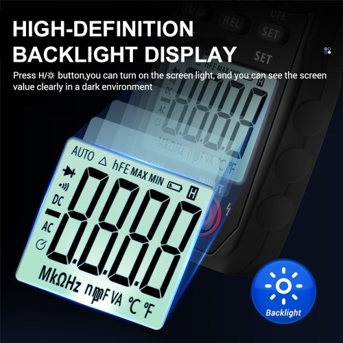ANENG ST181 4000 Counts Digital AC Current Clamp Meter 400A Automatic Range Multimeter with Backlight Voltage Meter Clamp Gauge NCV Test Clamp Ammeter Universal Meter Tester Measuring Capacitance/ Diode / AC Current / AC/DC Voltage / Resistance / Frequenc 