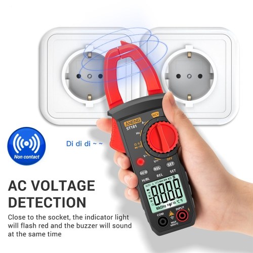ANENG ST181 4000 Counts Digital AC Current Clamp Meter 400A Automatic Range Multimeter with Backlight Voltage Meter Clamp Gauge NCV Test Clamp Ammeter Universal Meter Tester Measuring Capacitance/ Diode / AC Current / AC/DC Voltage / Resistance / Frequenc 