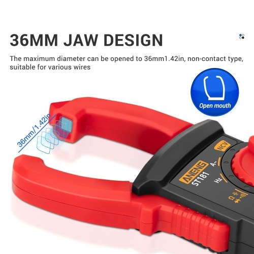 ANENG ST181 4000 Counts Digital AC Current Clamp Meter 400A Automatic Range Multimeter with Backlight Voltage Meter Clamp Gauge NCV Test Clamp Ammeter Universal Meter Tester Measuring Capacitance/ Diode / AC Current / AC/DC Voltage / Resistance / Frequenc 