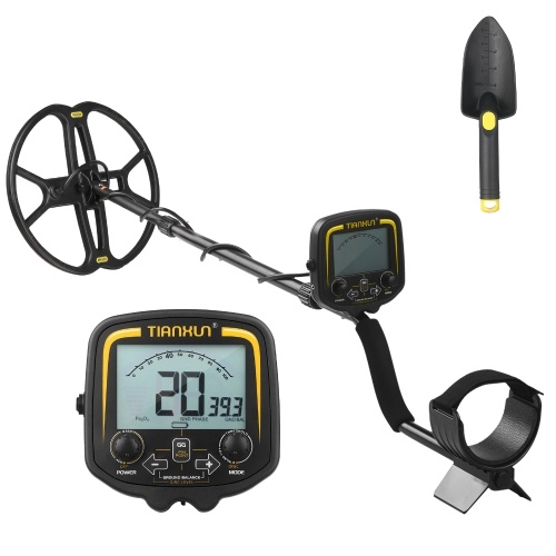 3.7-inch LCD Metal Detector High Sensitive Outdoor Underground Metal Finder Treasure Hunter Gold Prospector Gold Nugget Seeking Device with 12-inch Waterproof DD Search Coil DISC & All Metal Mode Adjustable Sensitivity TX850 with Shovel
