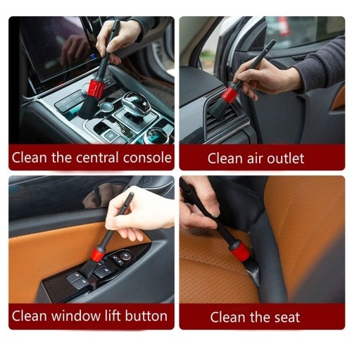 

9 Pcs Car Cleaner Brush Set Including Premium Detail Brush, Wire Brush and Car Wash Mitt, Auto Detailing Brush for Cleaning Wheels, Interior, Exterior, Leather