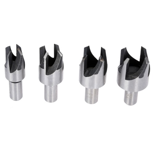 

4pcs Carbon Steel Round Shank Cork Drill Woodworking Plug Cutter Bits Drilling Hole Tools