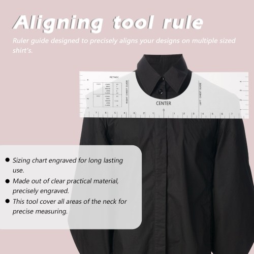 

Акриловая прозрачная линейка для футболок, калибровочный инструмент для круглого воротника, швейные аксессуары, инструмент для выравнивания, линейка