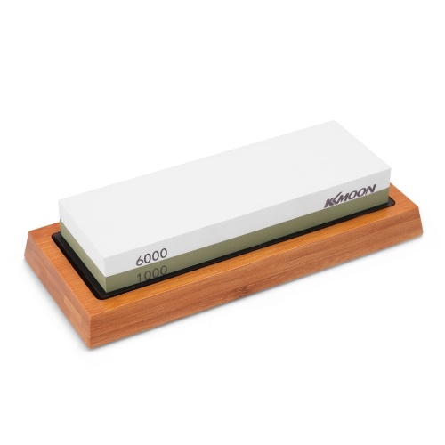 1000#/6000# Premium Whetstone Cut Sharpening Stone Set Sharpener for All Blade Non Slip Base Cutter Sharpener