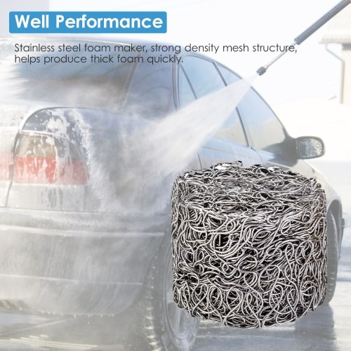 

2-Piece High Pressure Washer Accessories Set Includes Orifice Nozzle Tip(Universal 1.1mm Thread Nozzle, 3000 PSI) & Foam Maker(Mesh Filter) for Washing Car Window