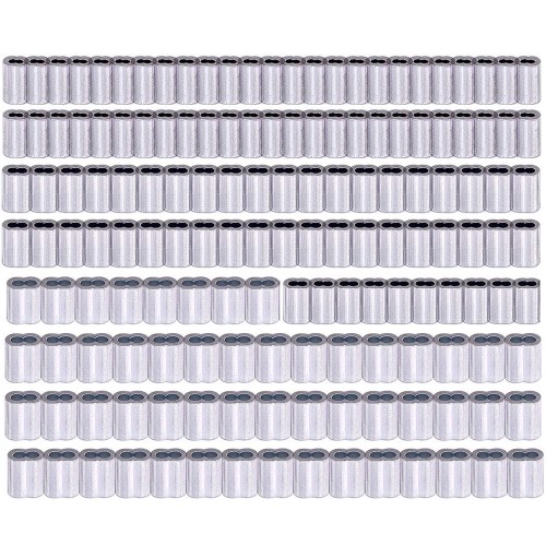 150PCS / 300PCS (opzionale) Doppio anello di aggraffatura in alluminio portatile Facile da usare Tre diverse dimensioni Anti-corrosione Anti-ruggine