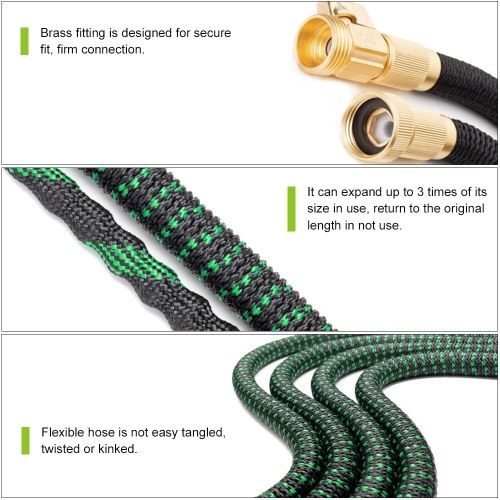 

KKmoon 75ft Expandable Garden Hose with 9 Function Nozzle Flexible Strong Water Hose