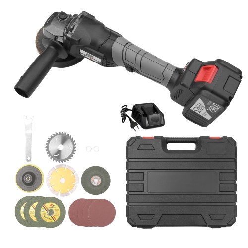 

21V Brushless Angle Grinder Tool Mini Handheld Cordless Polishing Cutting Machine 100mm Variable Speed 6.0Ah Lithium-Ion Electric Heavy Duty Metal Cutter with Side Handle