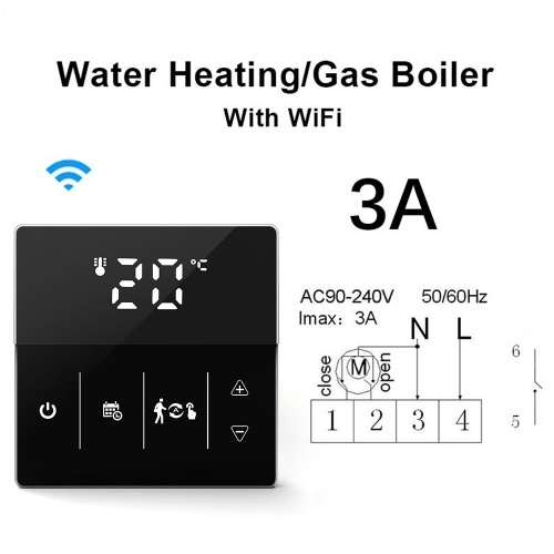 

Wi-Fi Smart Thermostat 3A Digital Temperature Controller for Gas Boiler Heating & Water Floor Heating APP Remote Control Voice Control Weekly Circulation Programmable Thermostats with LCD Touch Screen for Home